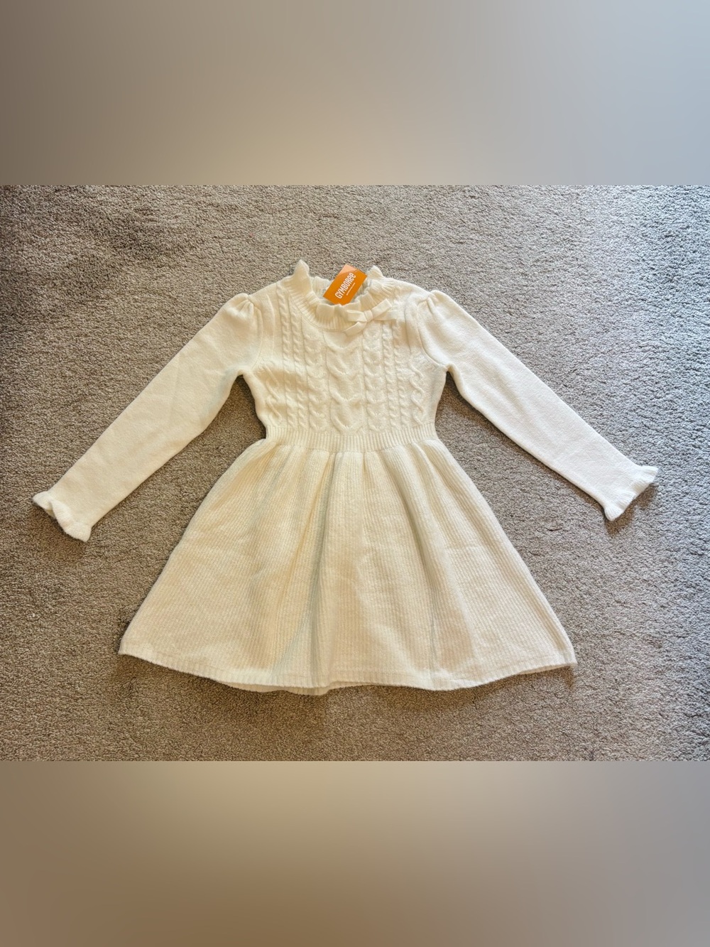 NWT Girls’ Gymboree Cream Color Sweater Dress Size 7